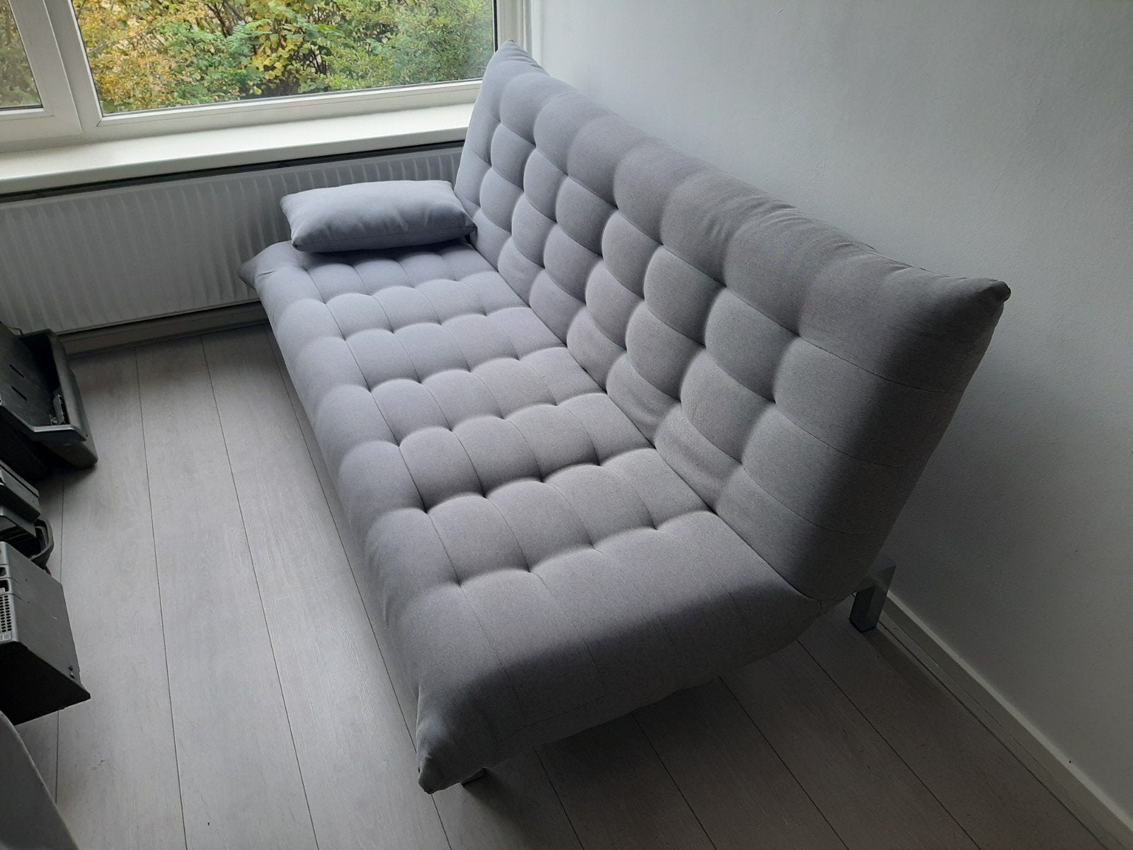 Slaapbank grijs 180 x 110cm, zeer nette staat, Ophalen, 100 cm, Tweepersoons, 190 cm of minder