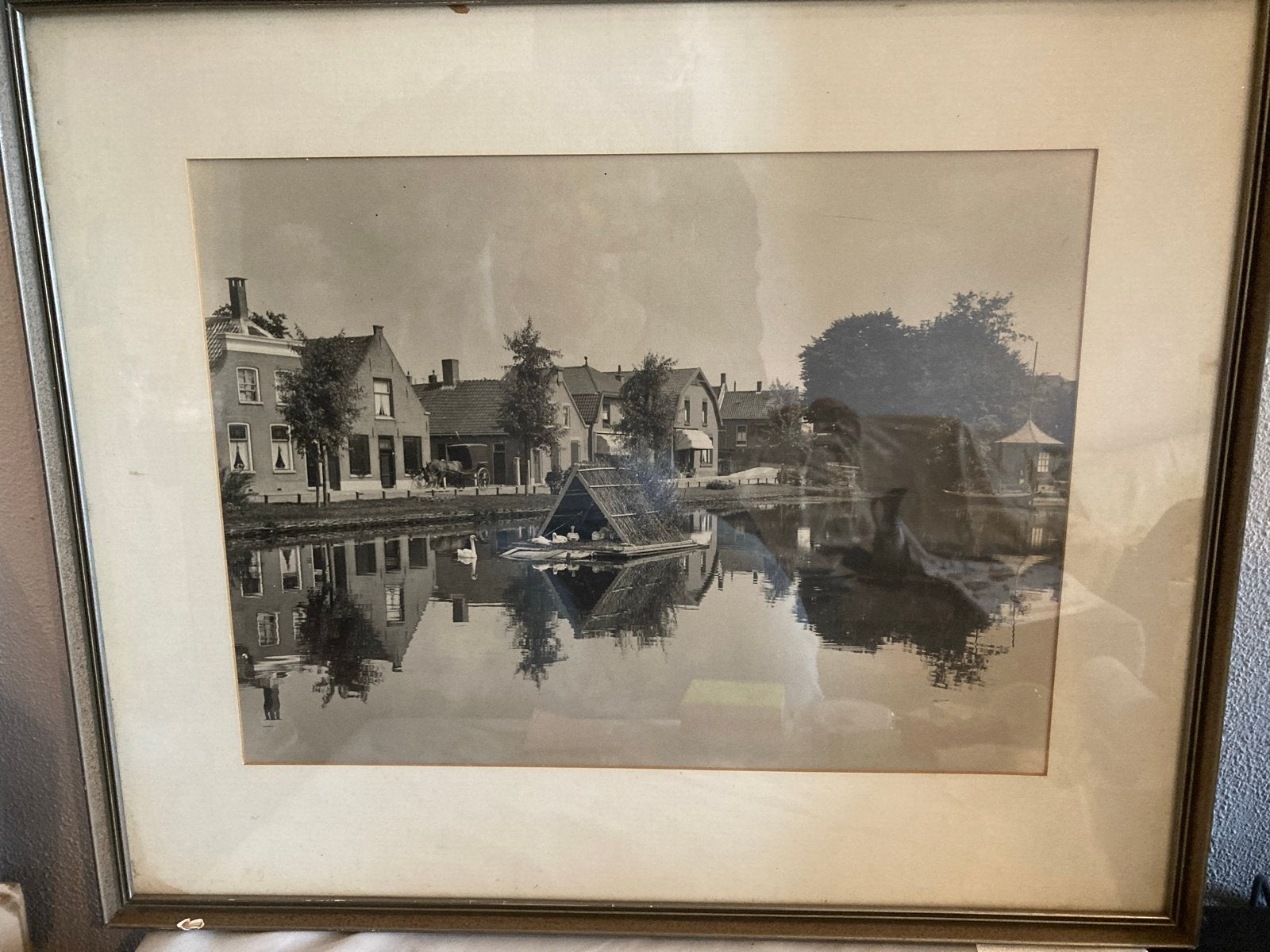 Oude foto 's-Graveland: Vaart met zwanenhuisje (ca. 1900), Ophalen of Verzenden