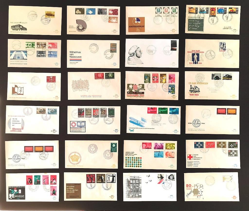 FDC verzameling van 190 enveloppen jaren 60 70 en 80, Postzegels en Munten, Brieven en Enveloppen | Nederland, Ophalen of Verzenden