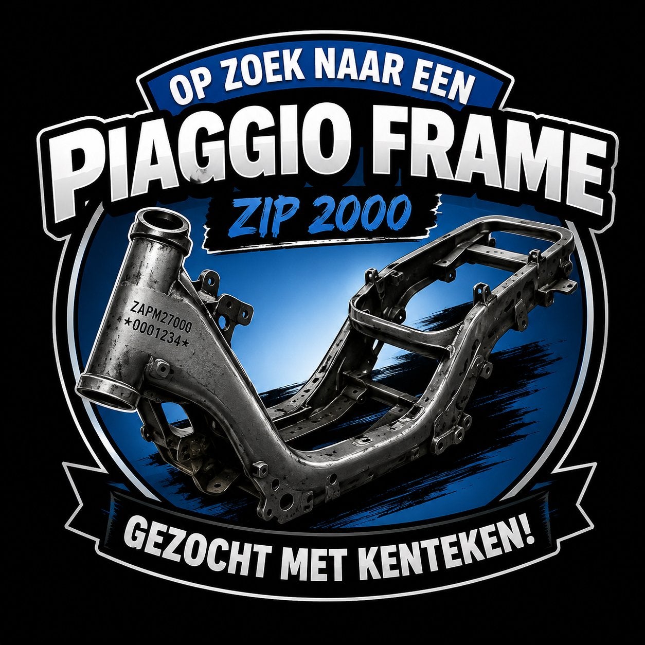 Gezocht piaggio zip frame met kenteken, Fietsen en Brommers, Ophalen of Verzenden, Zo goed als nieuw, Frame, Piaggio
