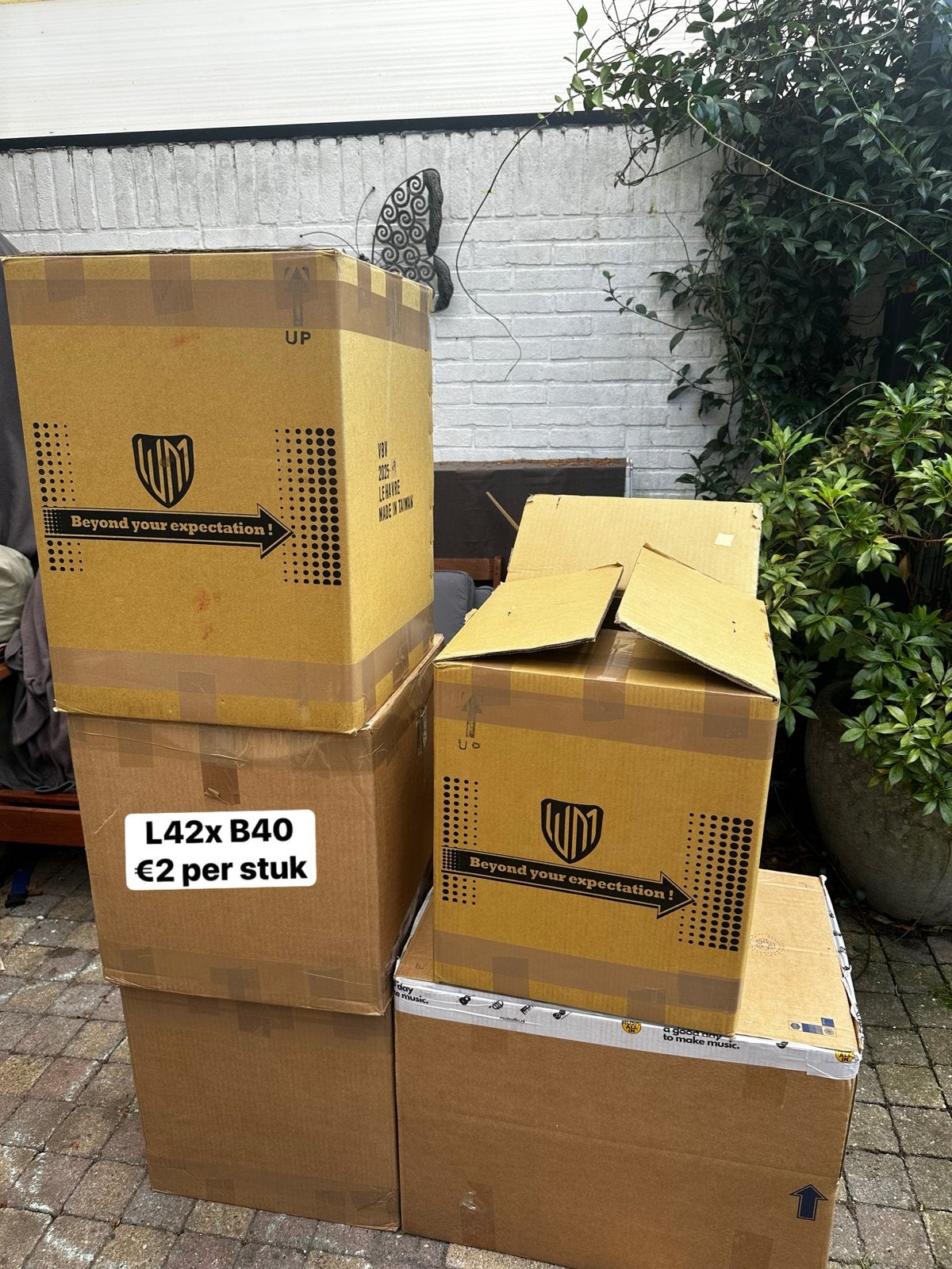 Groote Verhuisdozen en opslagdozen - Diverse maten, 40 tot 60 cm, 50 cm of meer, Doos, Gebruikt