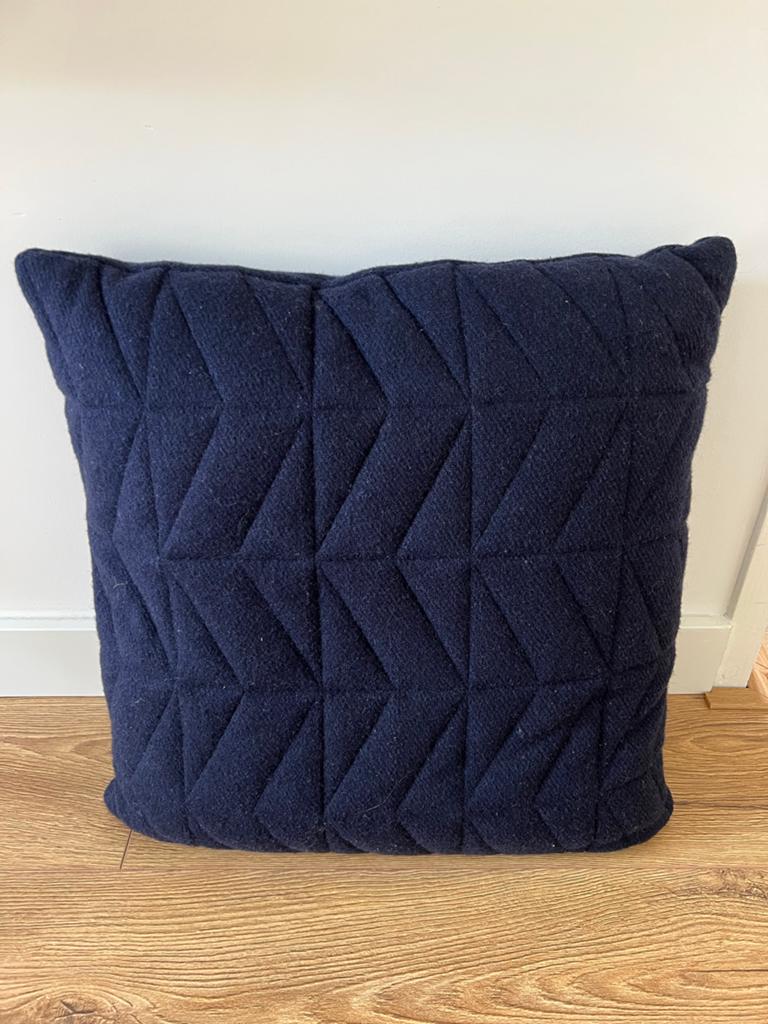 Bloomingville Kussen - Donkerblauw met Patroon, Ophalen of Verzenden, Zo goed als nieuw, Blauw, Vierkant