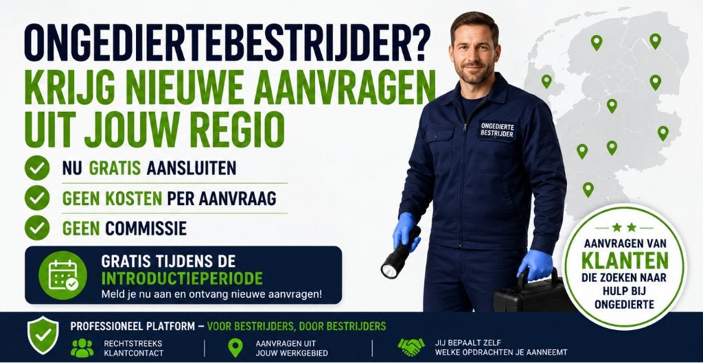 Ongediertebestrijders gezocht – gratis aanvragen, 33 - 40 uur, Overige niveaus, Starter, Overige vormen