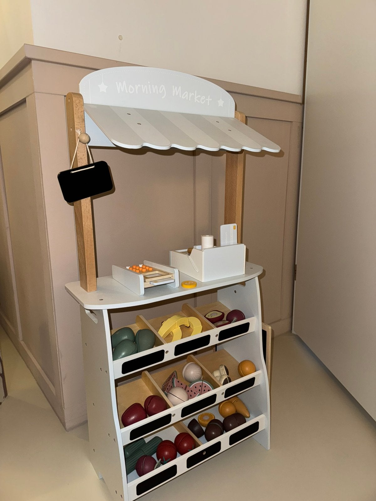 Mamabrum houten speelkraam + little dutch fruit/groente, Ophalen, Zo goed als nieuw