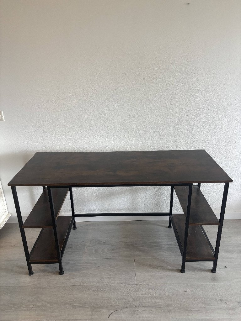Modern bureau met opbergruimte - Donkerbruin, Ophalen, Opbergruimte, Gebruikt, Spaanplaat of MDF
