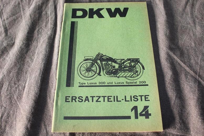 DKW Luxus 300 Spezial 200 1931 motorrad ersatzteil liste, Motoren, Ophalen of Verzenden, Overige merken