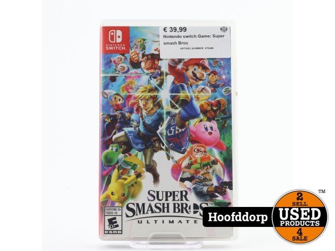 Nintendo switch Game: Super smash Bros, Nintendo, Zo goed als nieuw, Support@nintendo.com, 11-1 Hokotate-cho, Kamitoba, Minami-ku
Kyoto 601-8501
Japan