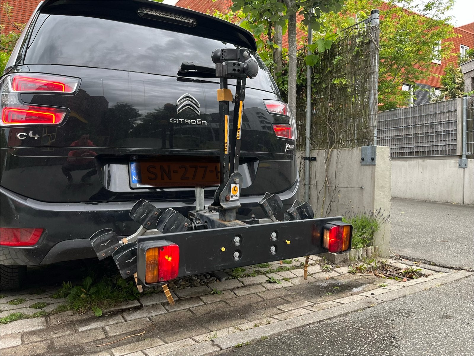 Fietsdrager Spinder Hawk met kantelfunctie, Auto diversen, Fietsendragers, Ophalen, Gebruikt, Brede banden, 2 fietsen