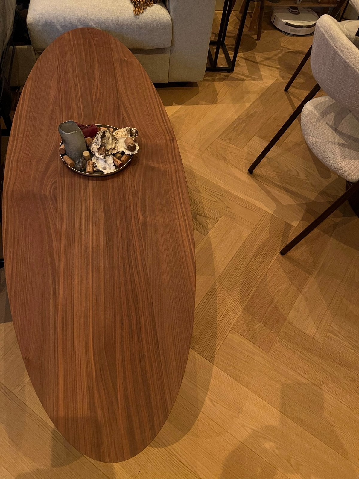 Salontafel walnootfineer 180x59cm - nieuw, Huis en Inrichting, Ophalen, 50 tot 100 cm, Zo goed als nieuw, 150 tot 200 cm