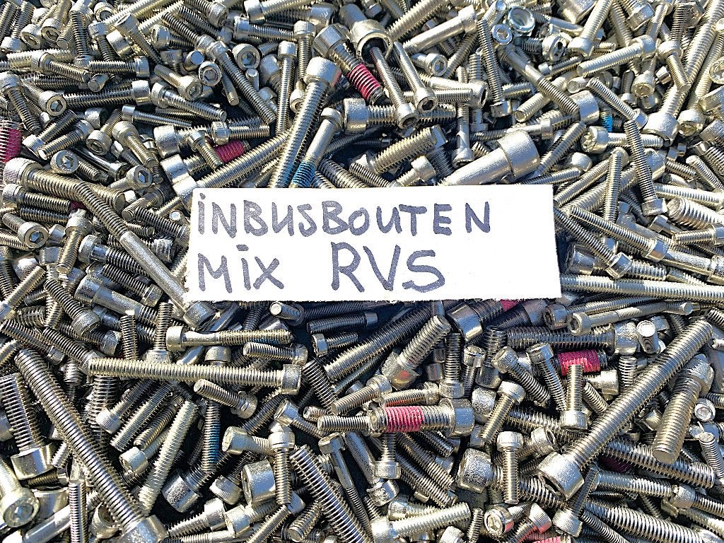 Rvs inbusbouten mix en Rvs bouten moeren ringen mix, Ophalen of Verzenden, Nieuw