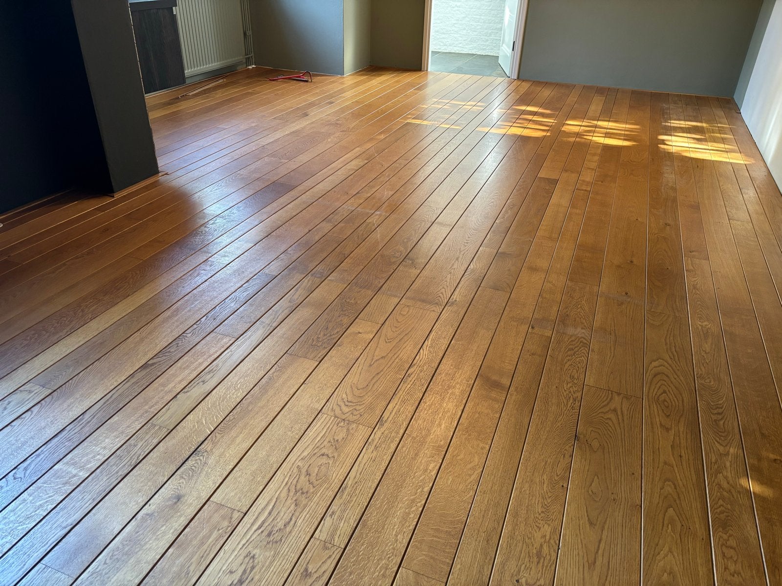 24 m2 massief eiken houten vloer, 2 cm dik, Ophalen, Gebruikt, Vloerdelen of -planken, 10 m² of meer