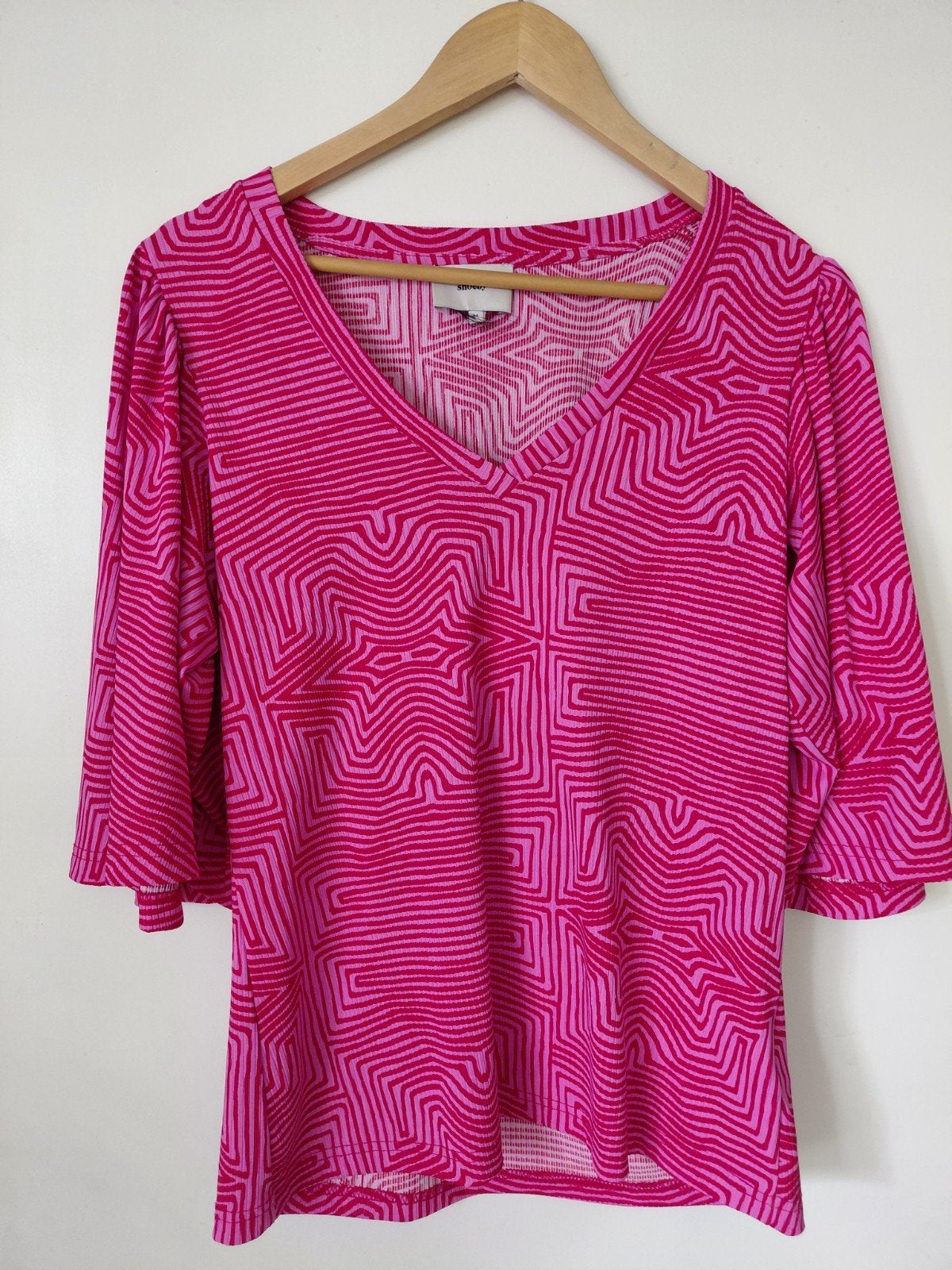 Mooi roze Shoeby top met patroon - Maat M, Maat 38/40 (M), Ophalen of Verzenden, Zo goed als nieuw, Korte mouw