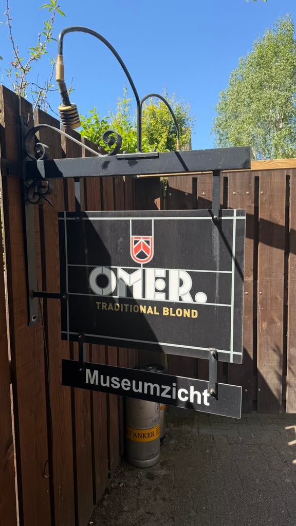 Uithangbord met verlichting van Omer, Ophalen, Gebruikt, Reclamebord, Plaat of Schild, Overige merken
