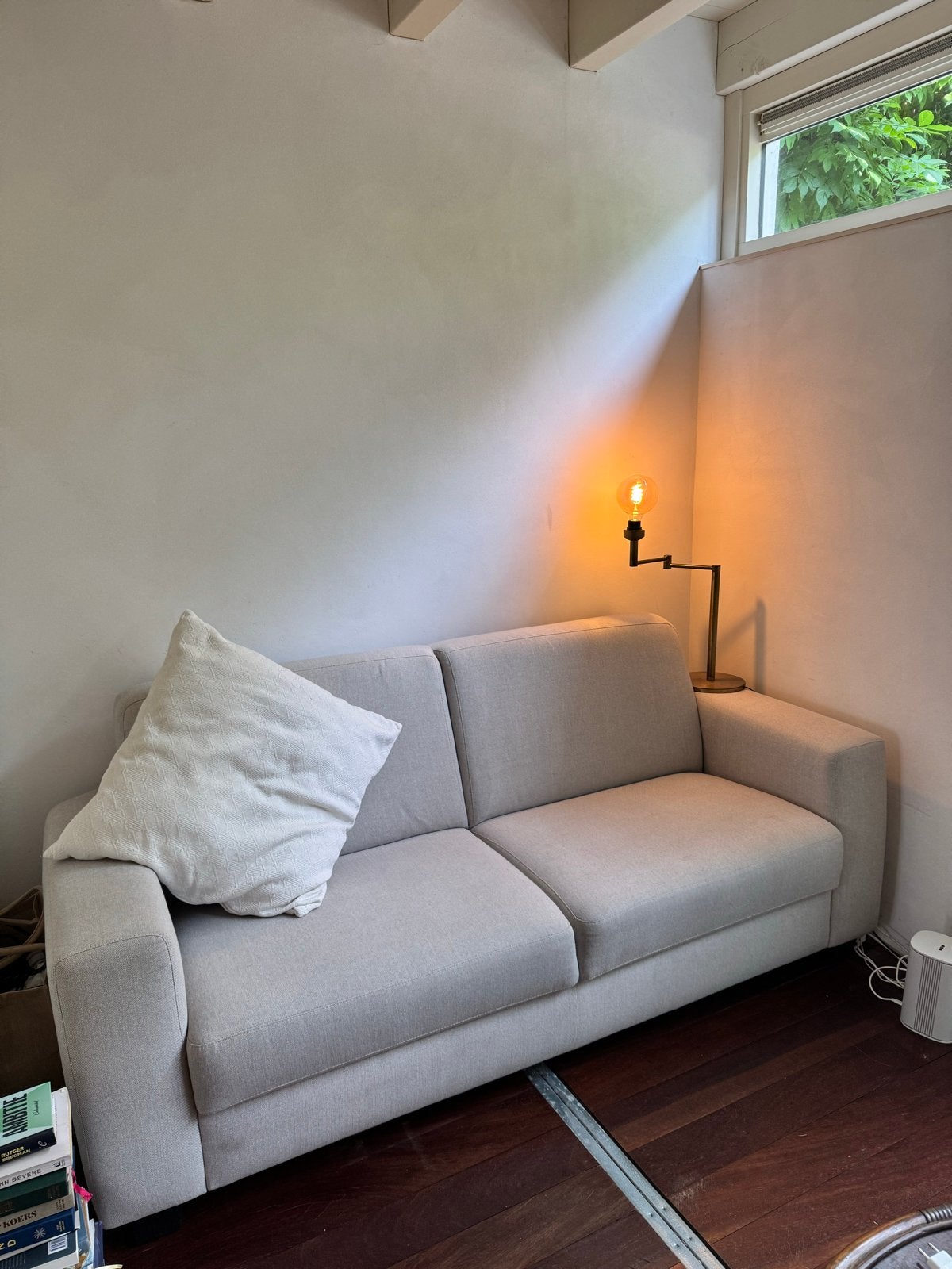 Zsm ophalen! Gratis witte bank 2,5-zits 200cm breed, Huis en Inrichting, Ophalen, Gebruikt, Minder dan 75 cm, 150 tot 200 cm