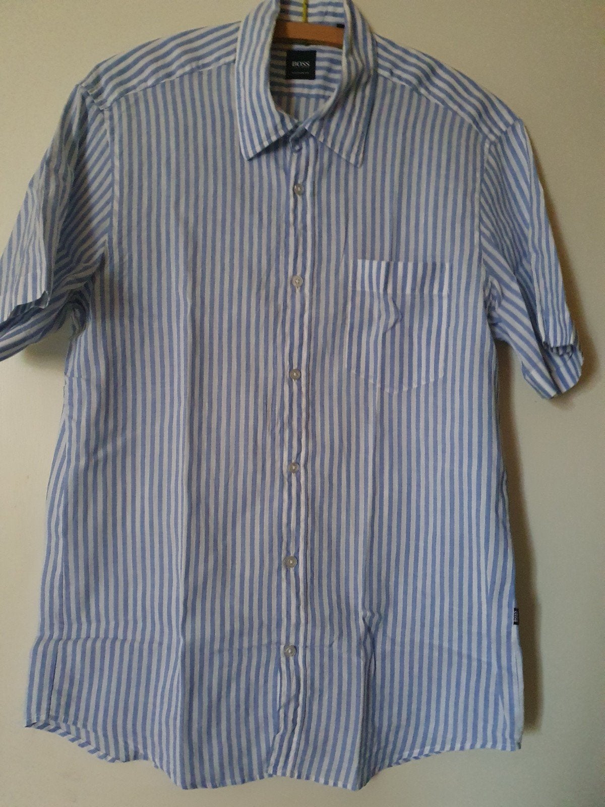 Herenoverhemd hugo Boss maat M, Kleding | Heren, Blauw, Zo goed als nieuw, Hugo Boss, Halswijdte 39/40 (M)