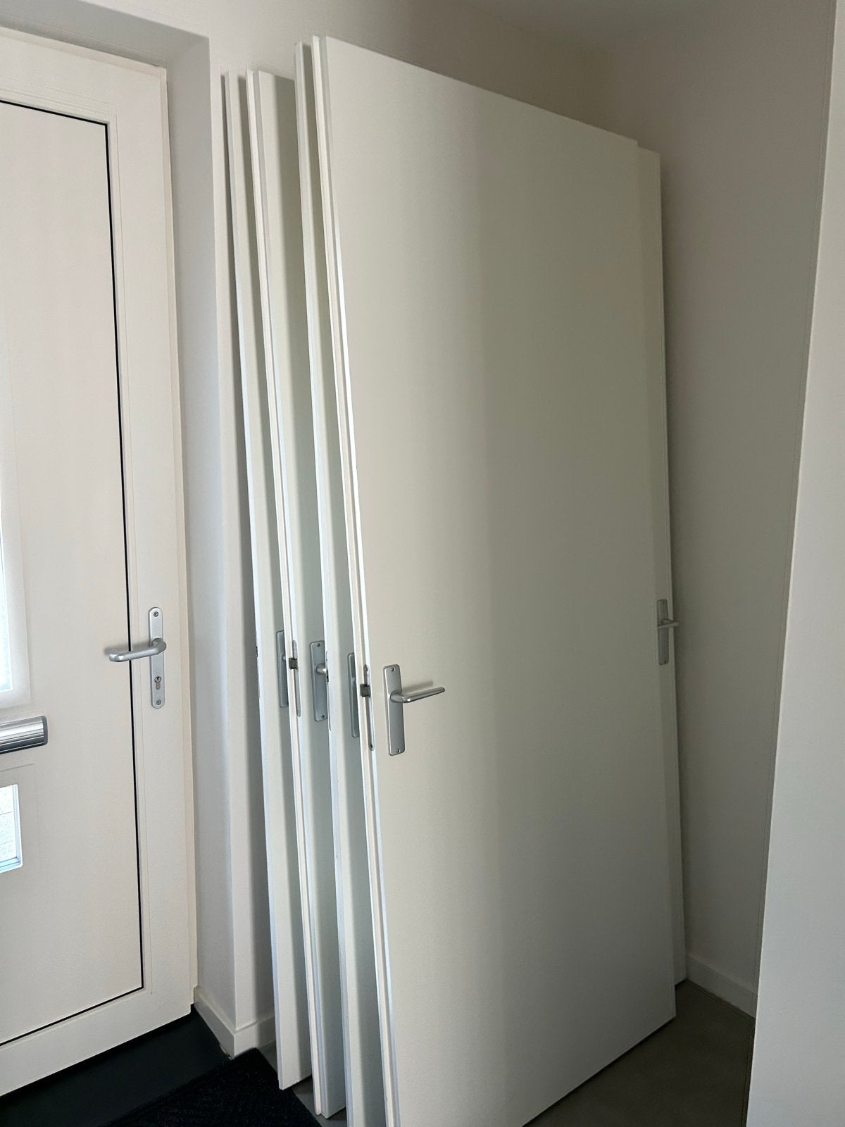 Set van 7 witte Svedex binnendeuren met beslag, Ophalen, Gebruikt, 80 tot 100 cm, 215 cm of meer