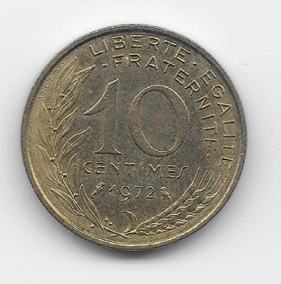 Frankrijk 10 centimes 1972 KM# 929, Verzenden, Frankrijk, Losse munt