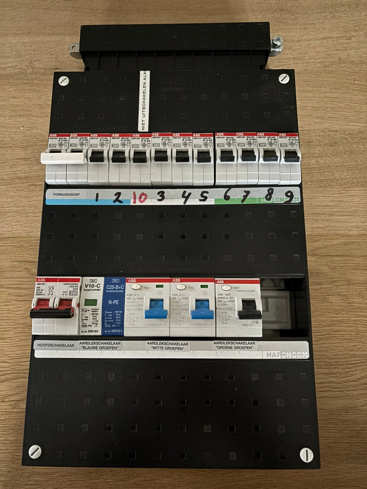 ABB meterkast, 10 groepen + fornuisgroep, Doe-het-zelf en Verbouw, Elektra en Kabels, Ophalen, Zo goed als nieuw, Overige typen