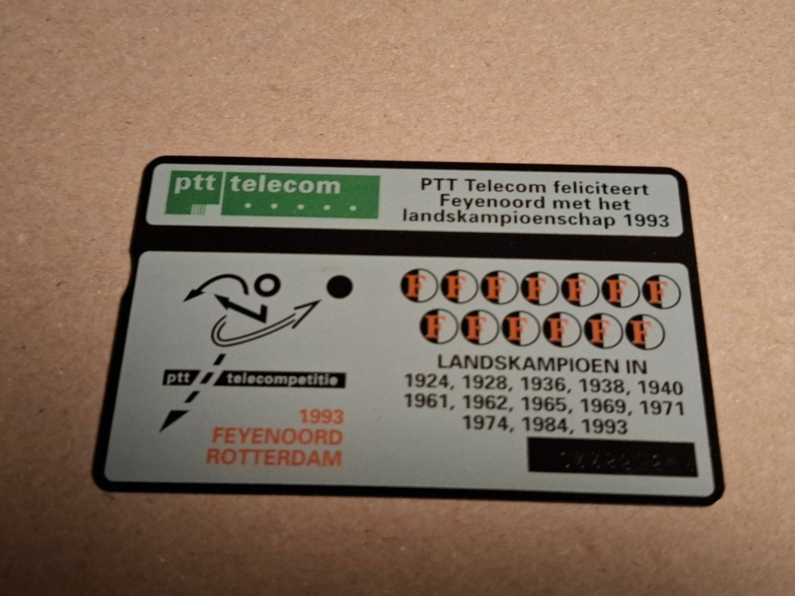 Telefoonkaart Feyenoord 1993 ongebruikt, Ophalen of Verzenden, Nederland