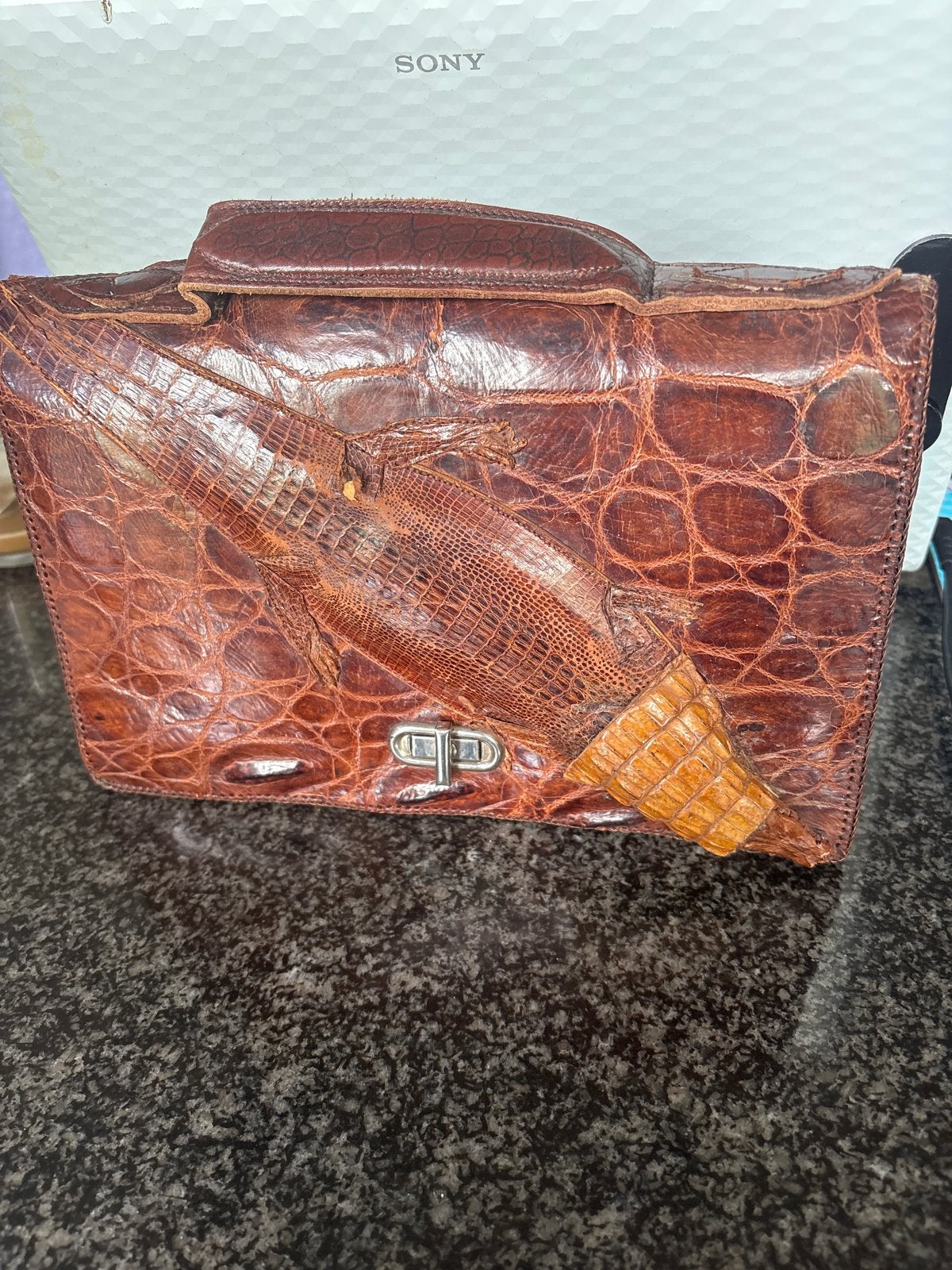 Vintage Krokodillen Leren Aktetas/Handtas, Ophalen of Verzenden