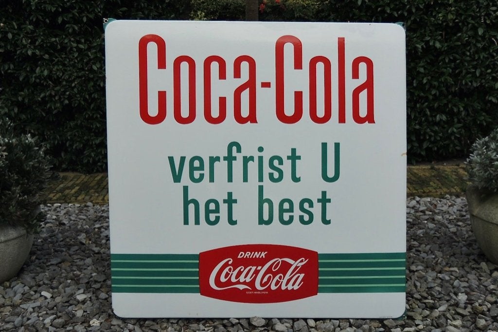 Emaille reclamebord, Verzamelen, Ophalen of Verzenden, Gebruikt, Reclamebord