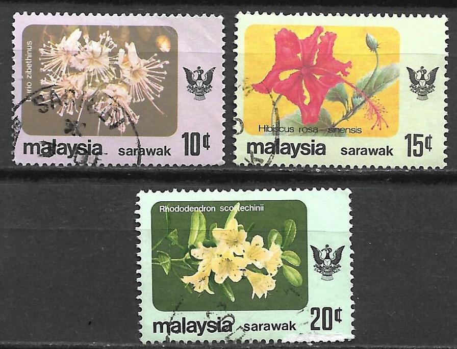 Maleisie Sarawak 1979 Bloemen orchidee flora, Verzenden, Gestempeld, Zuidoost-Azië