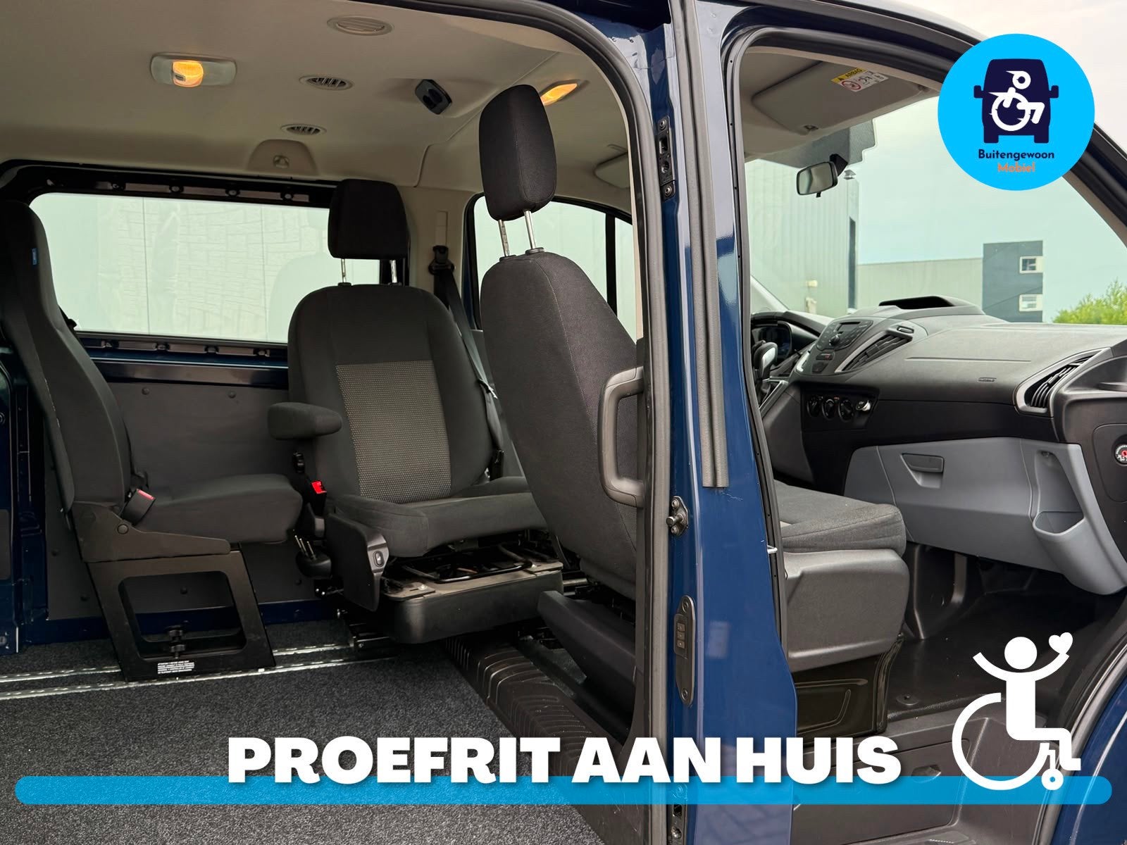 Ford Transit Custom 2.0 TDCI L1H1 Rolstoelbus | Automaat | A, Auto's, Dealer onderhouden, Stof, Gebruikt, Zwart