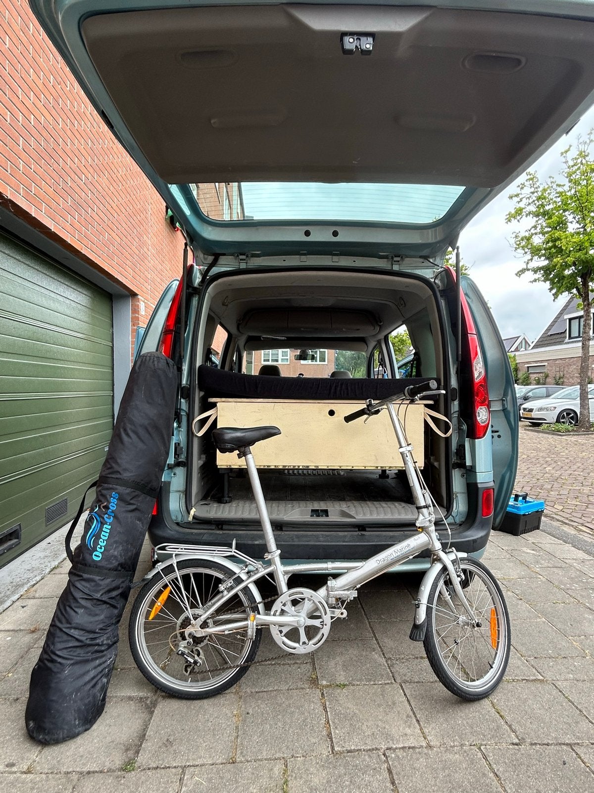 Complete camperset  Incl. matras, 2 vouwfietsen, achtertent, Ophalen, Gebruikt