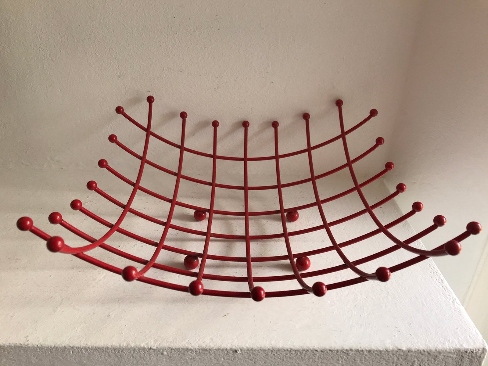 Fruitschaal rood metaal vintage Ikea jaren 90, Verzamelen, Retro, Ophalen of Verzenden, Huis en Inrichting