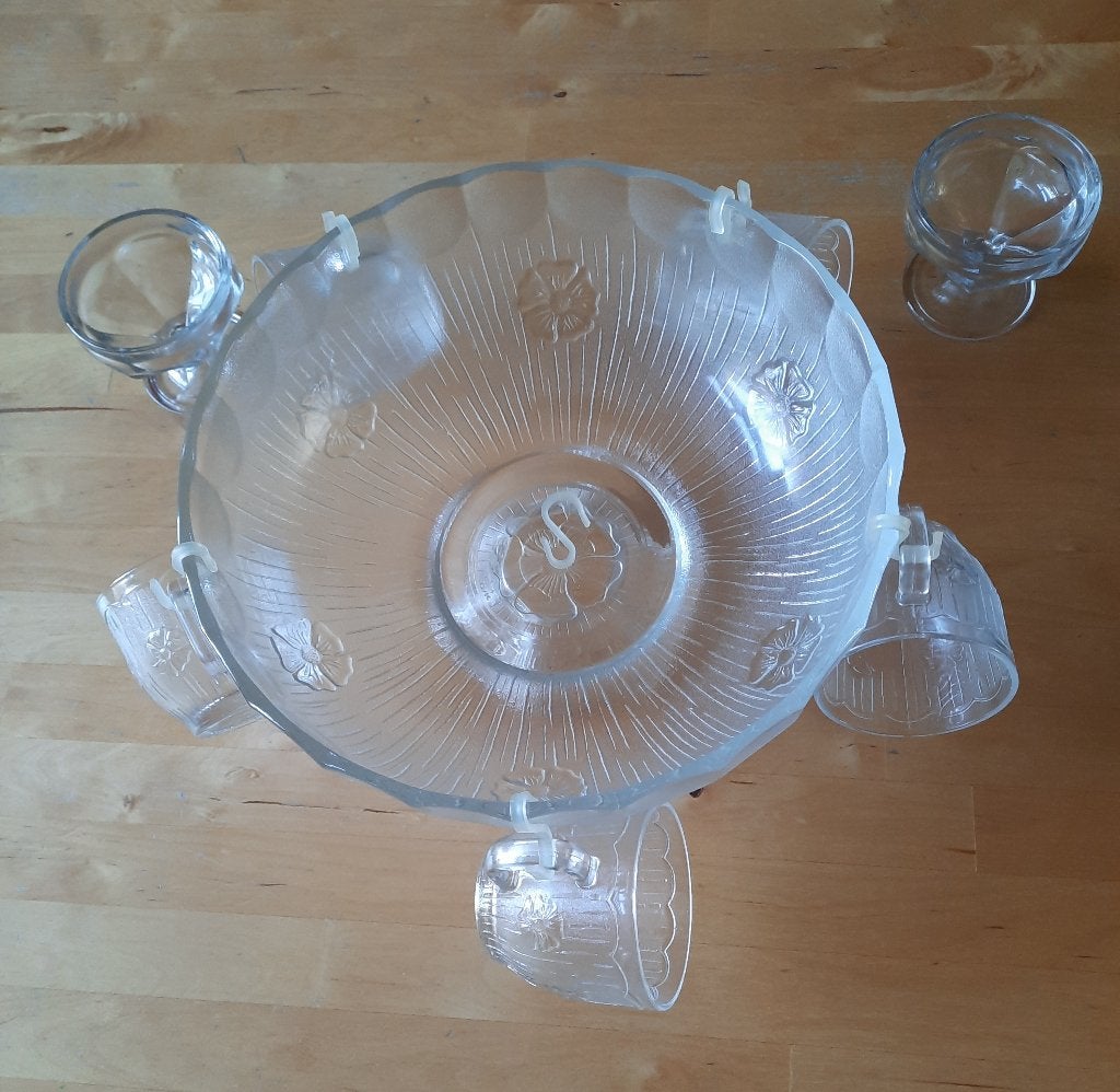 BOWLSTEL - INCOMPLEET + EXTRA 2 GLAASJES, Ophalen of Verzenden, Gebruikt, Bierglas