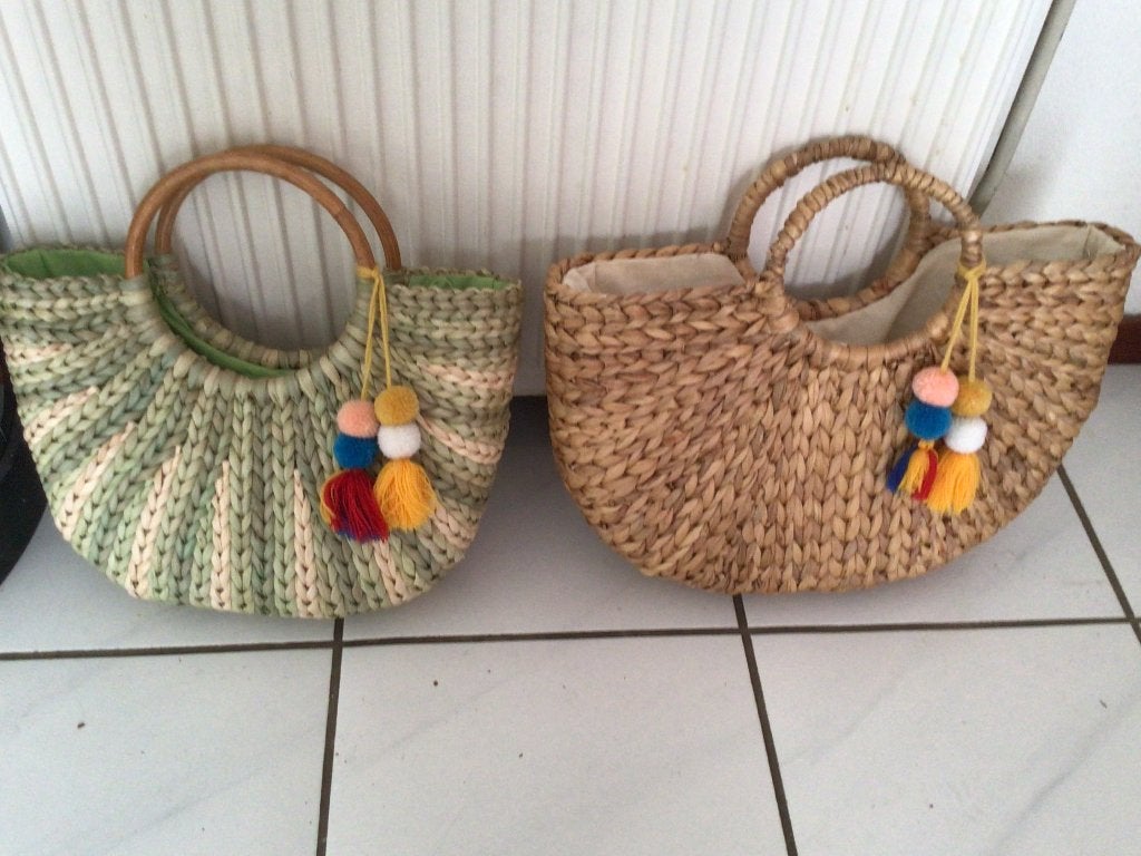 2 rieten tassen, shopper, handtas, Ophalen, Zo goed als nieuw, Overige kleuren, Shopper