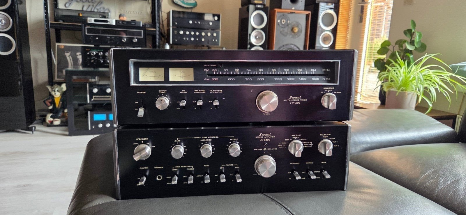 SANSUI AU-6600 + TU-5500 – ZELDZAAM MOOIE SET, Tuner of Radio, Refurbished, Losse componenten, Ophalen
