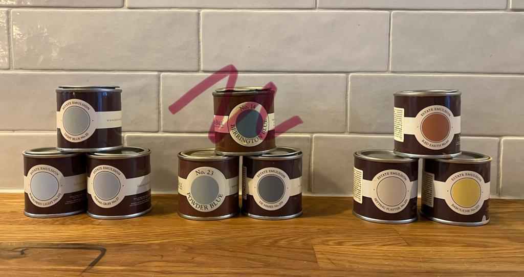 Farrow&Ball proef potjes (div kleuren), Blauw, Ophalen of Verzenden, Minder dan 5 liter, Verf