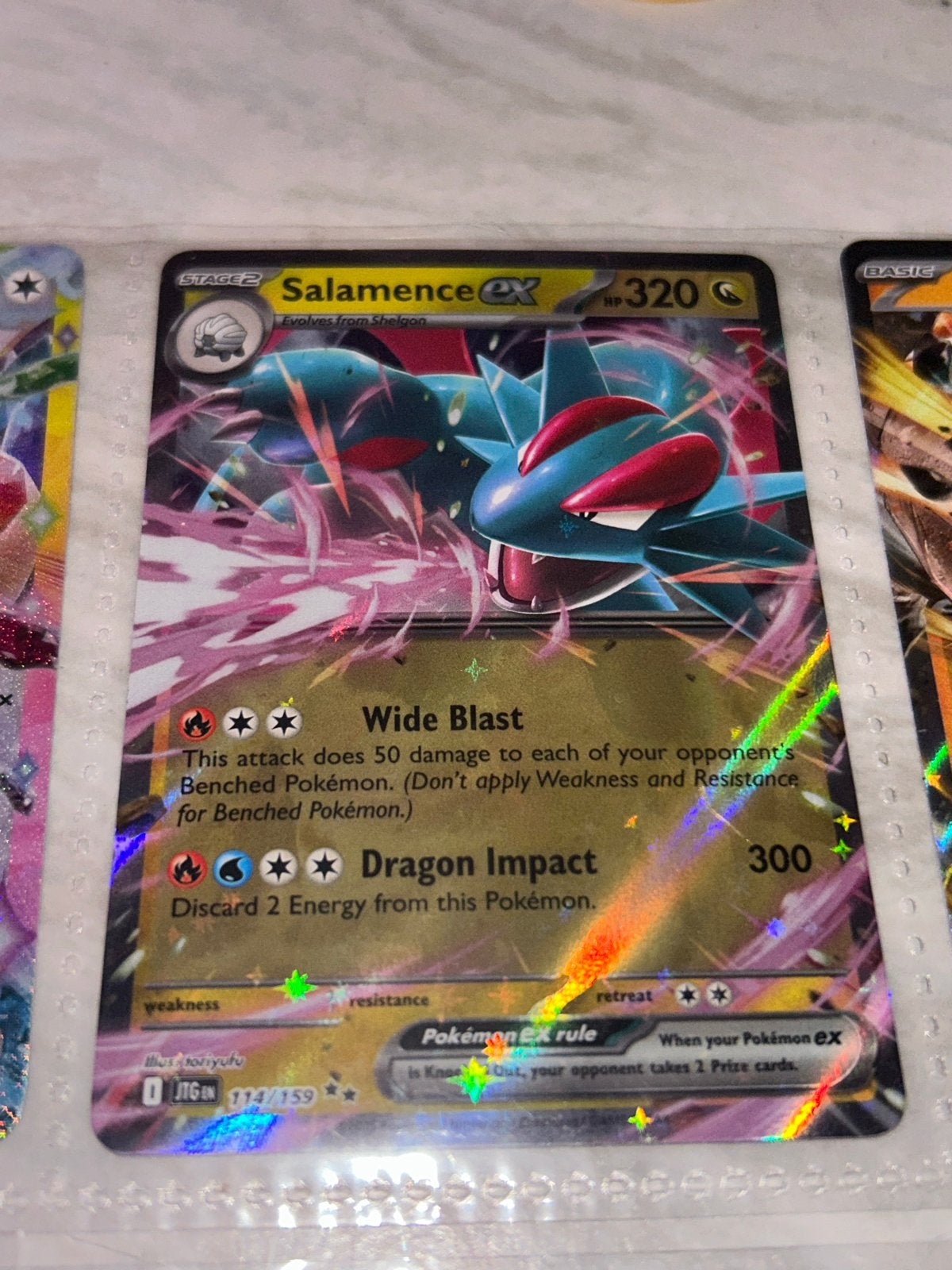 Pokémon TCG Salamence EX 114/159 Full Art Kaart, Hobby en Vrije tijd, Ophalen of Verzenden, Zo goed als nieuw, Losse kaart, Foil