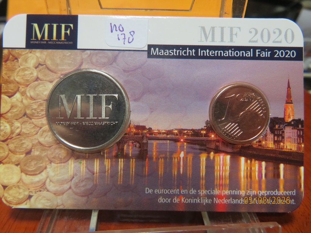 N0.178- Coincard MIF 2020 Maastricht International Fair lees, Ophalen of Verzenden, Koningin Beatrix, Euro's, Losse munt