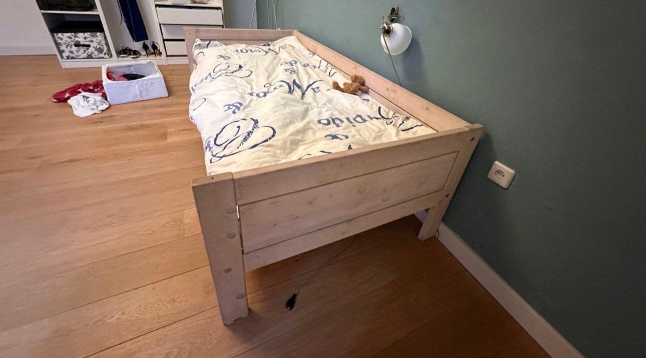 Life Time bed 90x200 cm in goede staat, Gebruikt, 90 cm, Eenpersoons, Wit