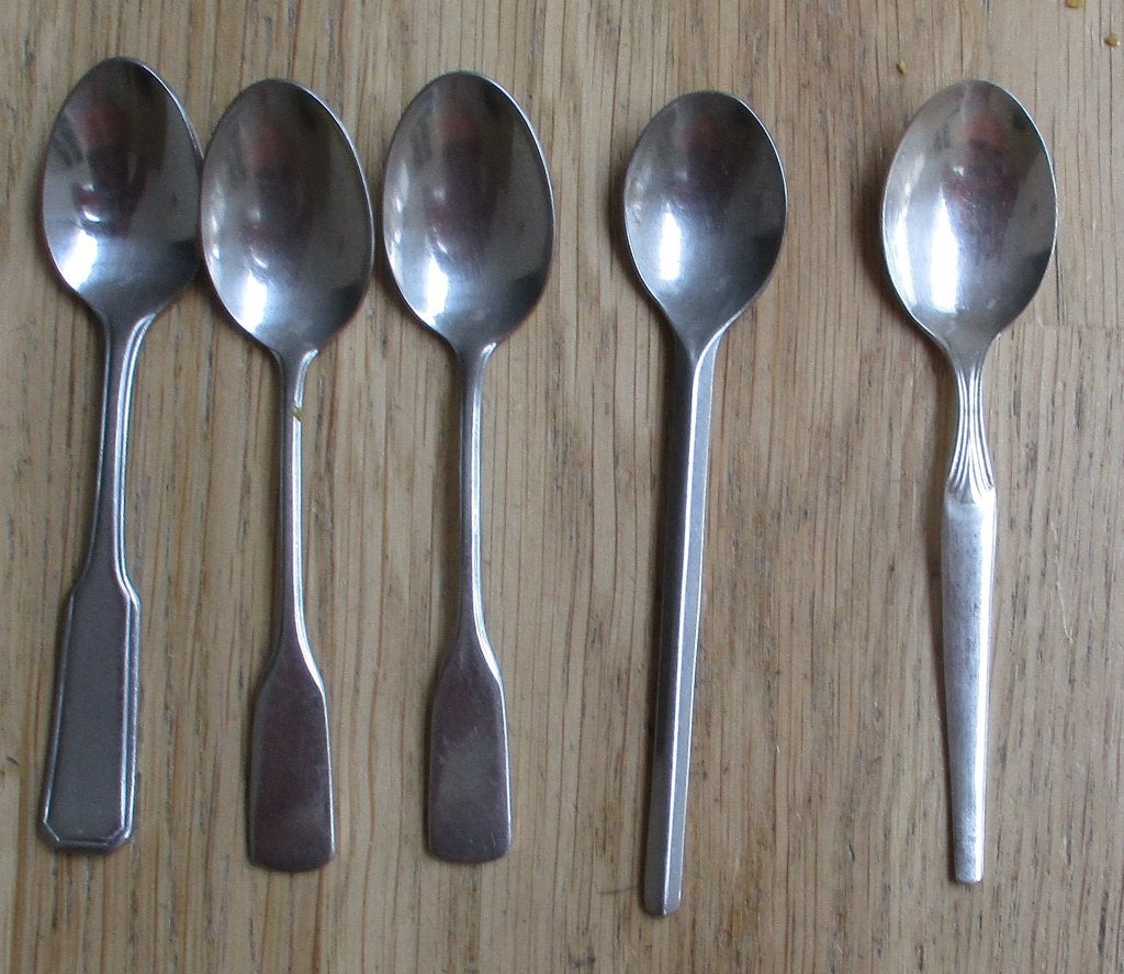 Verschillende Van Nelle theelepeltjes theelepels zie foto, Ophalen of Verzenden, Rvs of Chroom