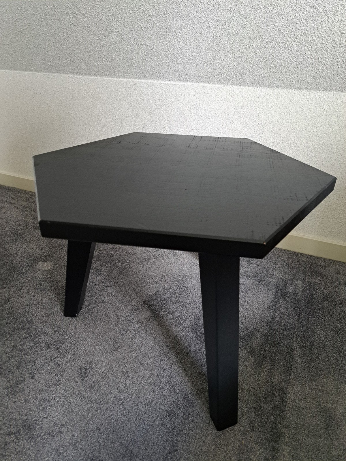 Zeshoekige tafel - Zwart, Ophalen, 50 – 75, Gebruikt, 50 tot 100 cm