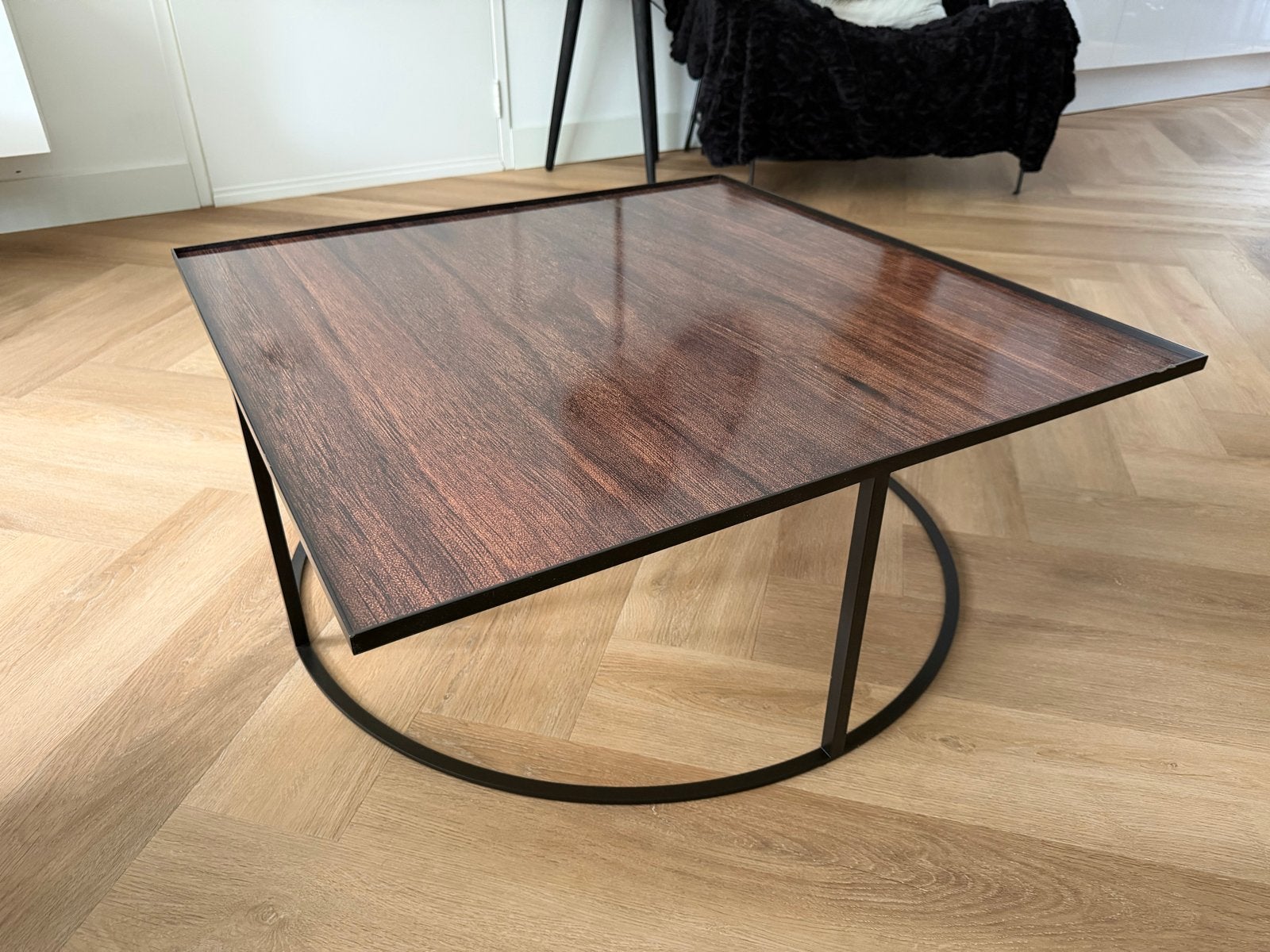 Leolux salontafel 80x80x32, Ophalen, Gebruikt, 100 tot 150 cm, Vierkant