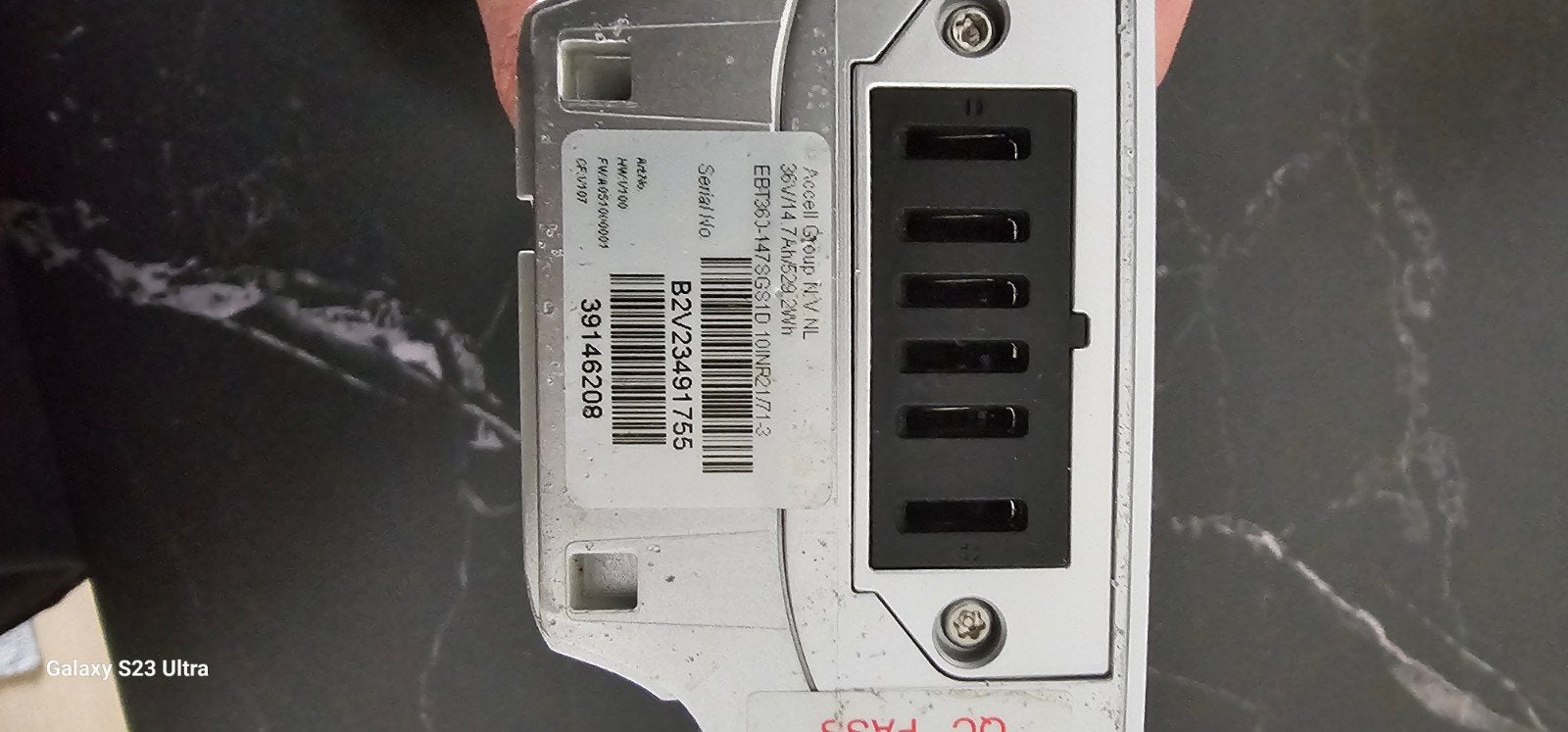Sparta accu E-500 36V 14.7Ah 529Wh zilver (2e generatie), Ophalen, Gebruikt