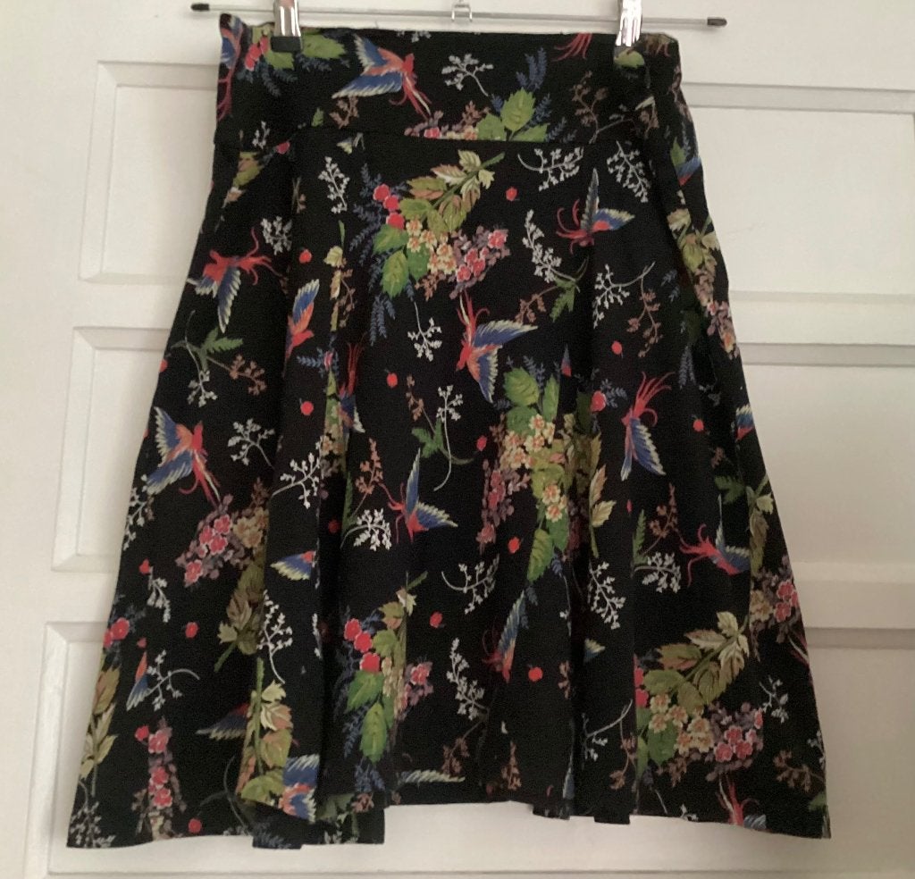 Mt L 42/44 King Louie zwarte katoenen jersey rok vogel, Zwart, Maat 42/44 (L), Ophalen of Verzenden, Zo goed als nieuw