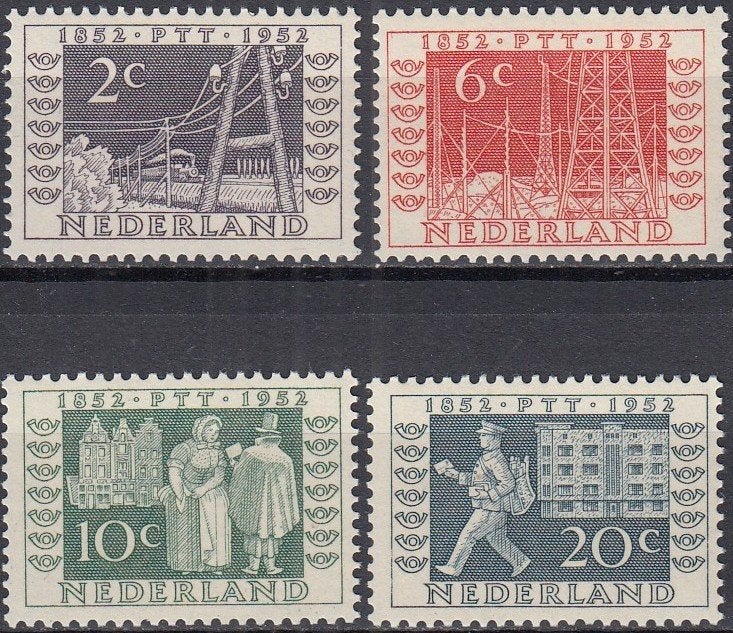 Nederland- 4.07.1- 1952- Jubileumzegels- NVPH-588-591- P, Ophalen of Verzenden, Na 1940, Postfris