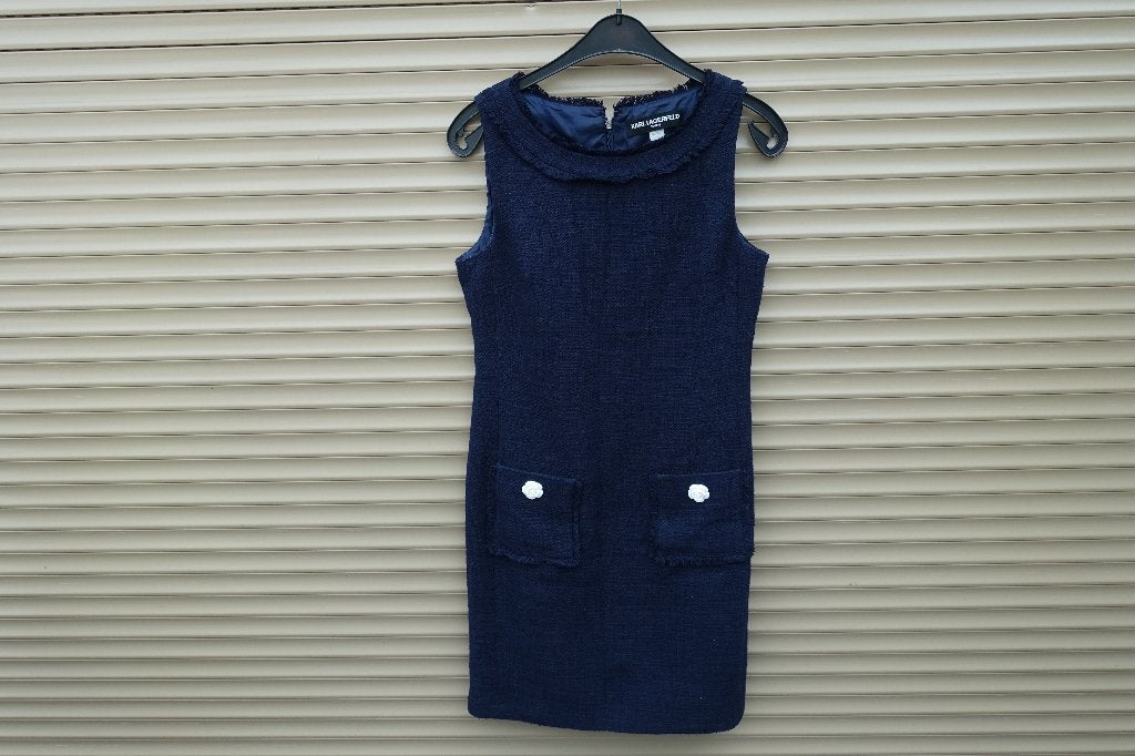 Karl Lagerfeld jurk.  [ Geen namaak ]  Maat  34, Kleding | Dames, Blauw, Karl Lagerfeld., Ophalen of Verzenden, Zo goed als nieuw