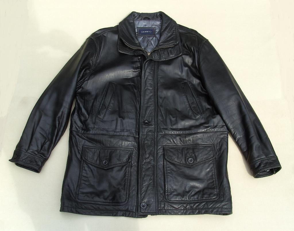 nappa leren jas  -  gevoerd  -  maat 54, Kleding | Heren, Jassen | Winter, Maat 52/54 (L), Zwart, Ophalen of Verzenden, Zo goed als nieuw