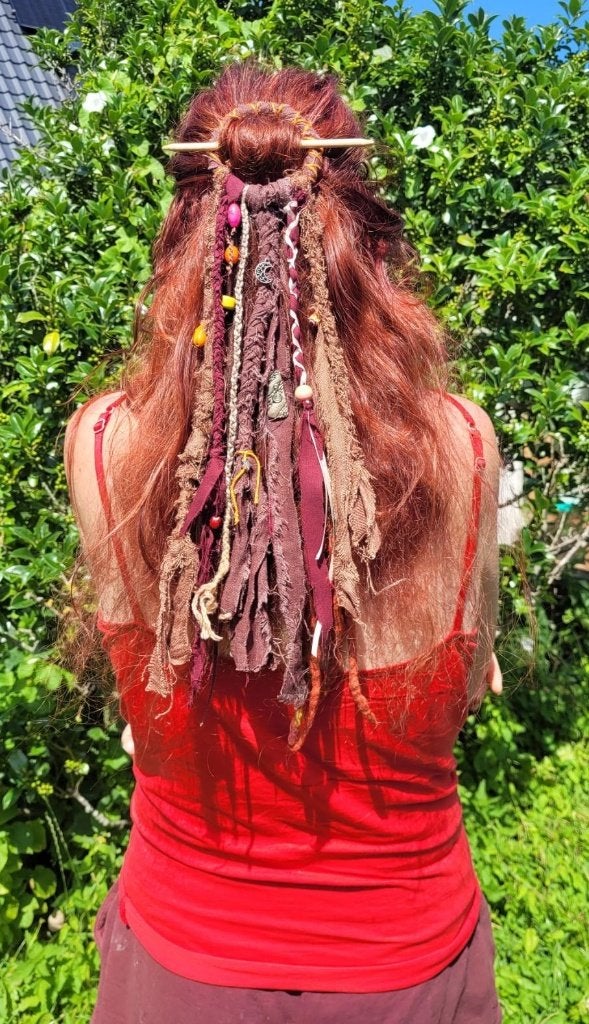 Toffe buine dreadring, haarspeld, haarversiering, Haarspeld, ., Nieuw, Ophalen of Verzenden