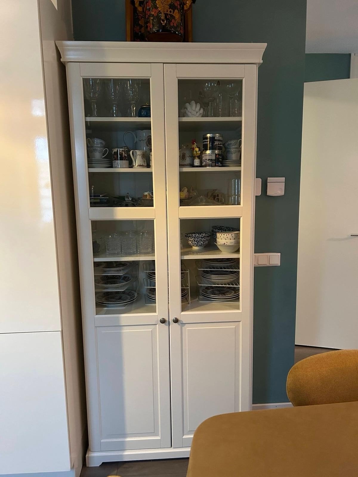 Ikea Liatorp vitrinekast 96x214 cm, Huis en Inrichting, Kasten | Vitrinekasten, Ophalen, 25 tot 50 cm