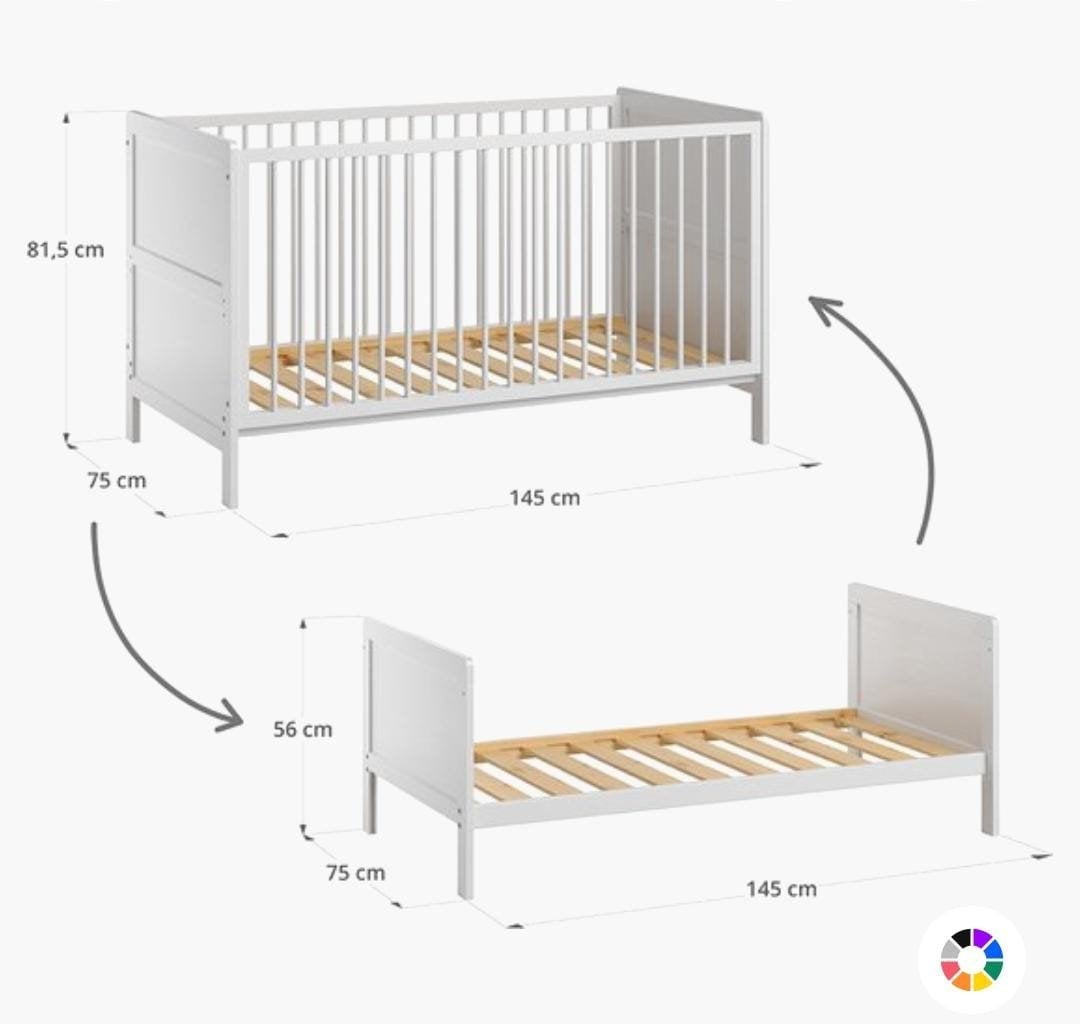 Petite Amélie 3-in-1 meegroeiledikant met matras, Ophalen, Gebruikt, Ledikant