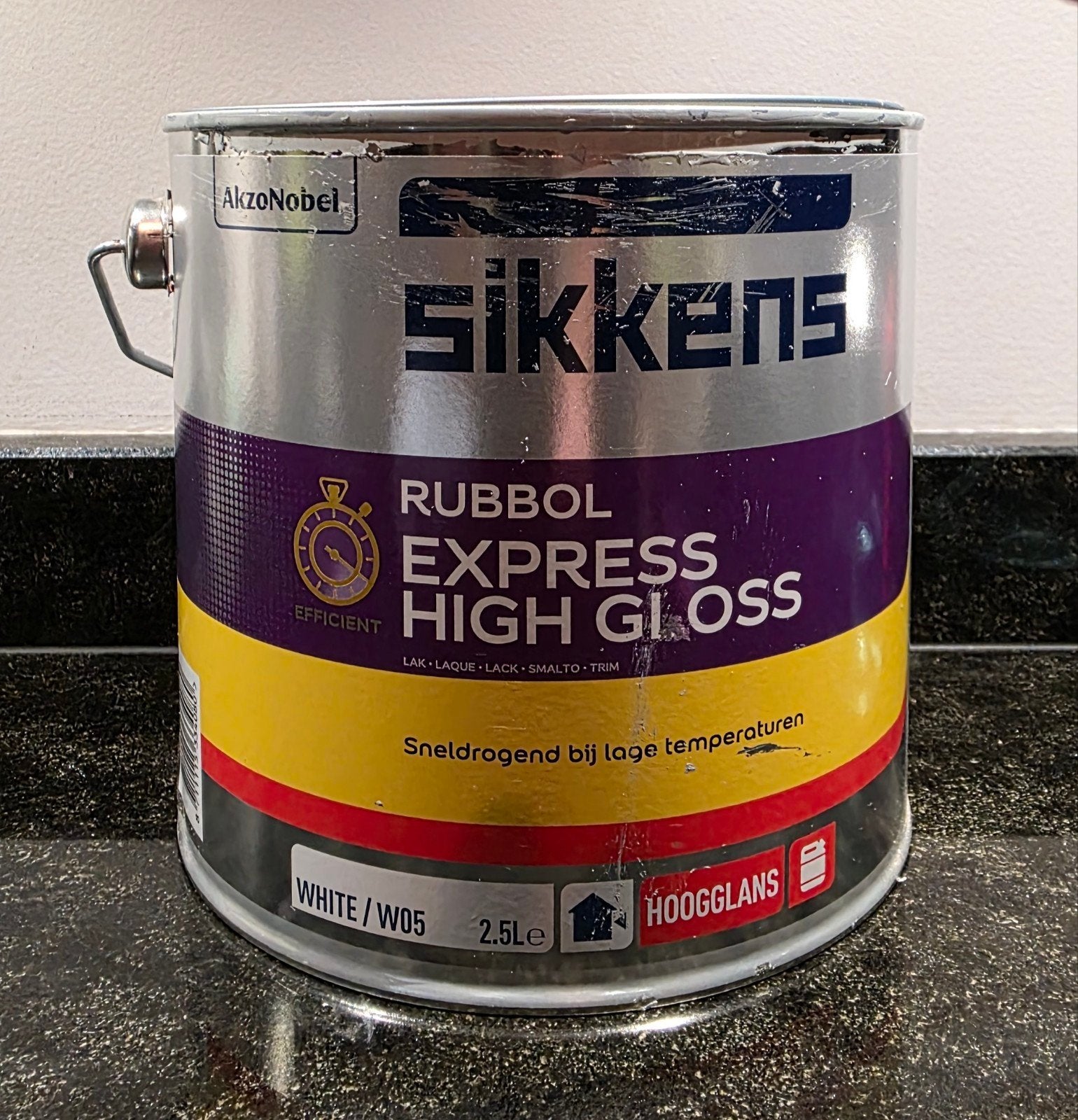 2,5L RAL 7040 Sikkens Rubbol Express high gloss venstergrijs, Minder dan 5 liter, Ophalen, Zo goed als nieuw, Lak