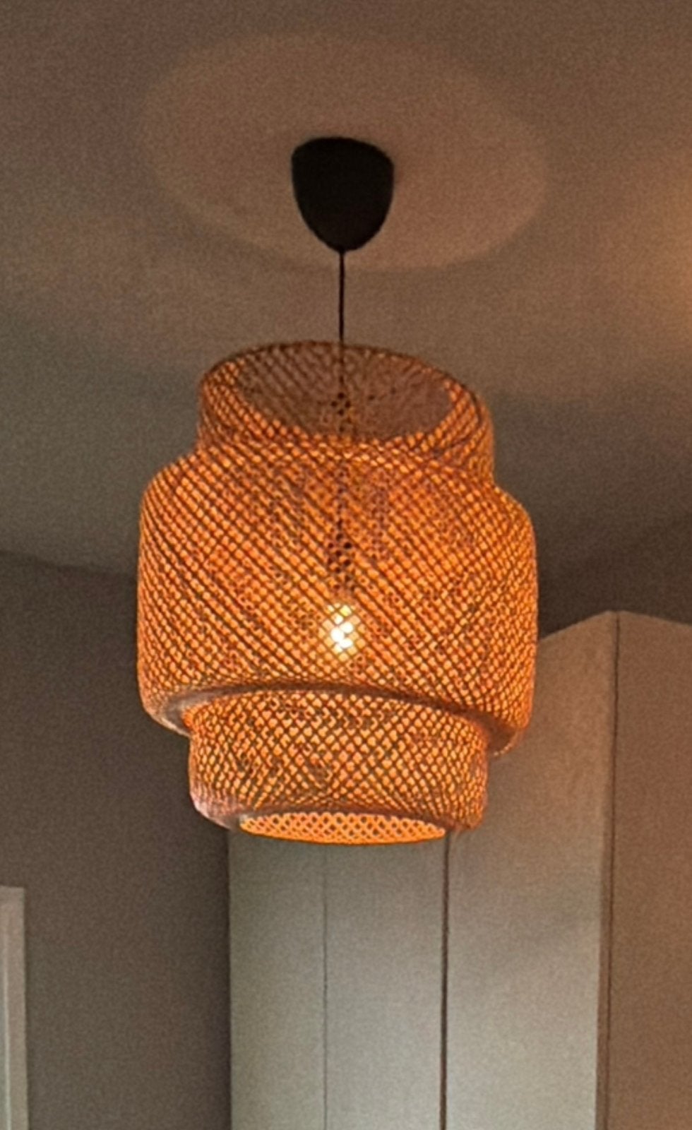 Ikea bamboo hanglamp 50 cm, Ophalen of Verzenden, Zo goed als nieuw