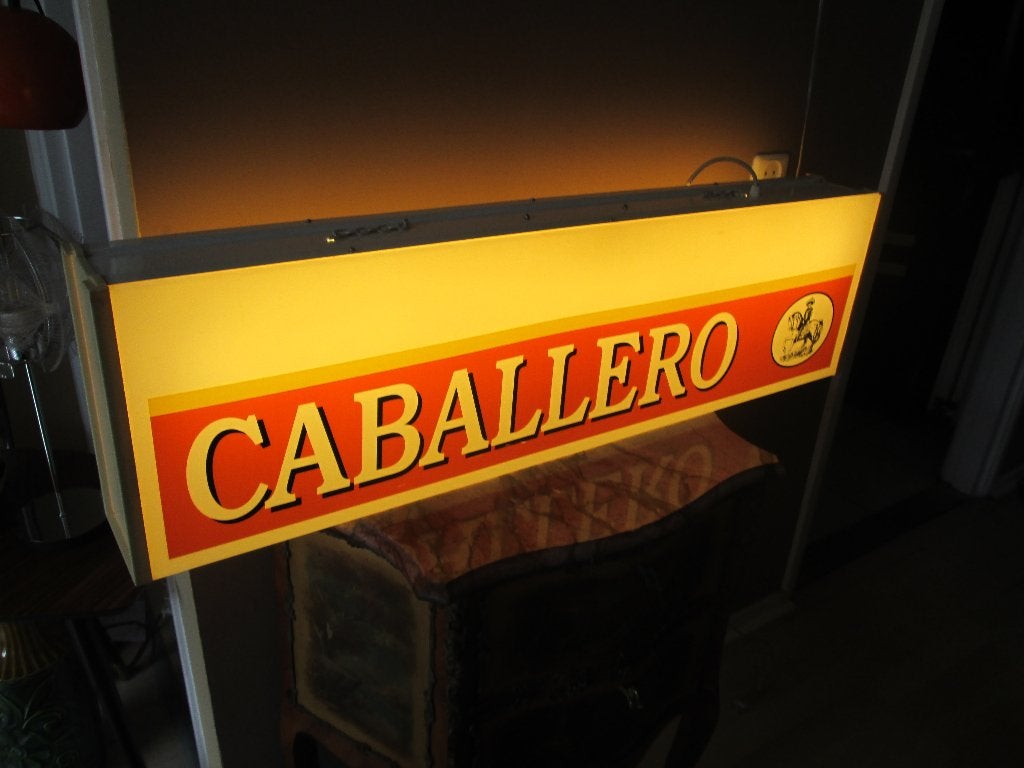 Vintage /Caballero verlicht reclamebord / 70er jaren / Retro, Ophalen, Gebruikt, Kunststof, Vintage